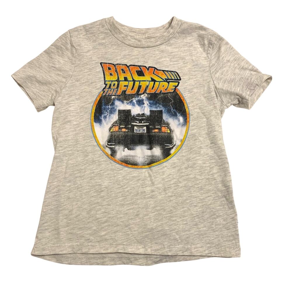 GAP Kids Back to the Future T-Shirt Light Gray Small (6-7)